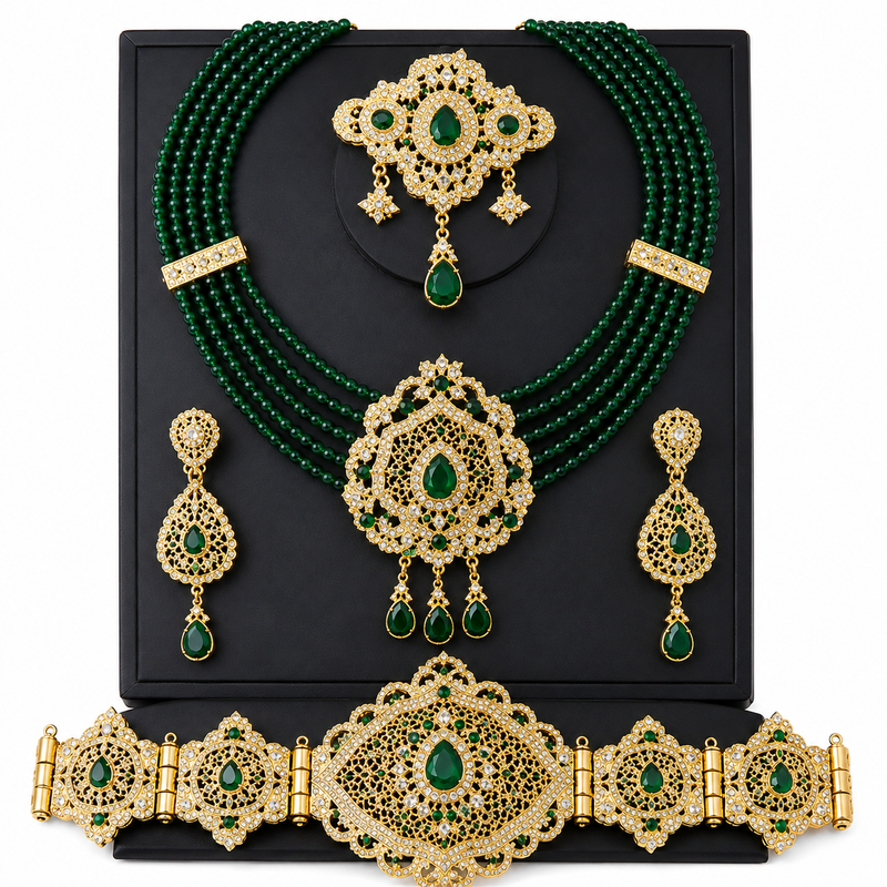 Conjunto Sultana Verde – Joyería Árabe para Caftán