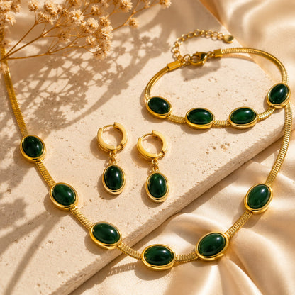 Conjunto Esmeralda Imperial – Joyería Árabe para Caftán