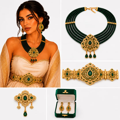 Conjunto Sultana Verde – Joyería Árabe para Caftán