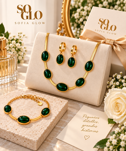 Conjunto Esmeralda Imperial – Joyería Árabe para Caftán