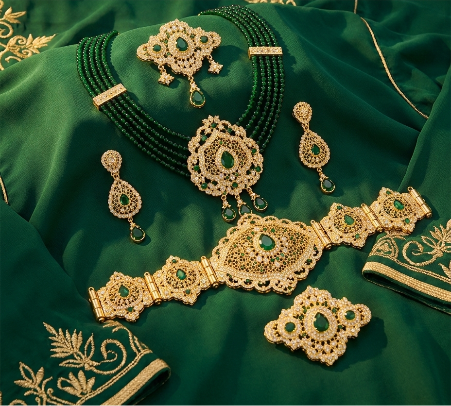 Conjunto Sultana 4 Piezas – Joyería Árabe para Caftán