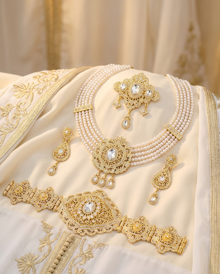 Conjunto Sultana 4 Piezas – Joyería Árabe para Caftán