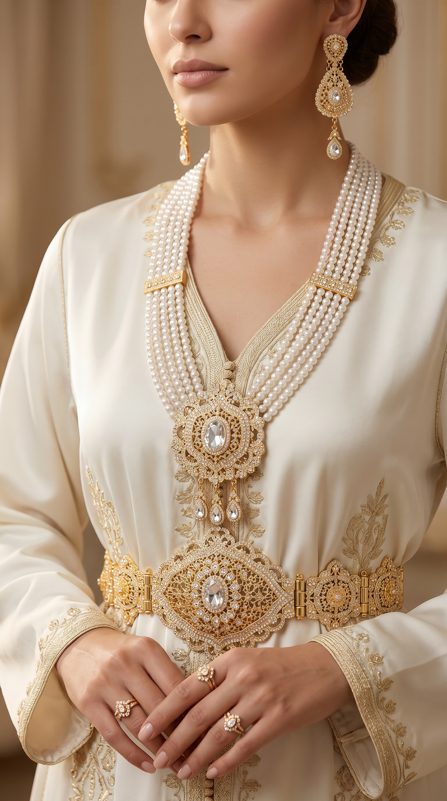 Conjunto Sultana Perla – Joyería Árabe para Caftán